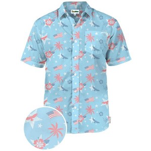 Tipsy Elves Patriotic Shirts for Men - USA Short Sleeve Button Up American Flag Shirts for Men for 4th of July - 1 of 4