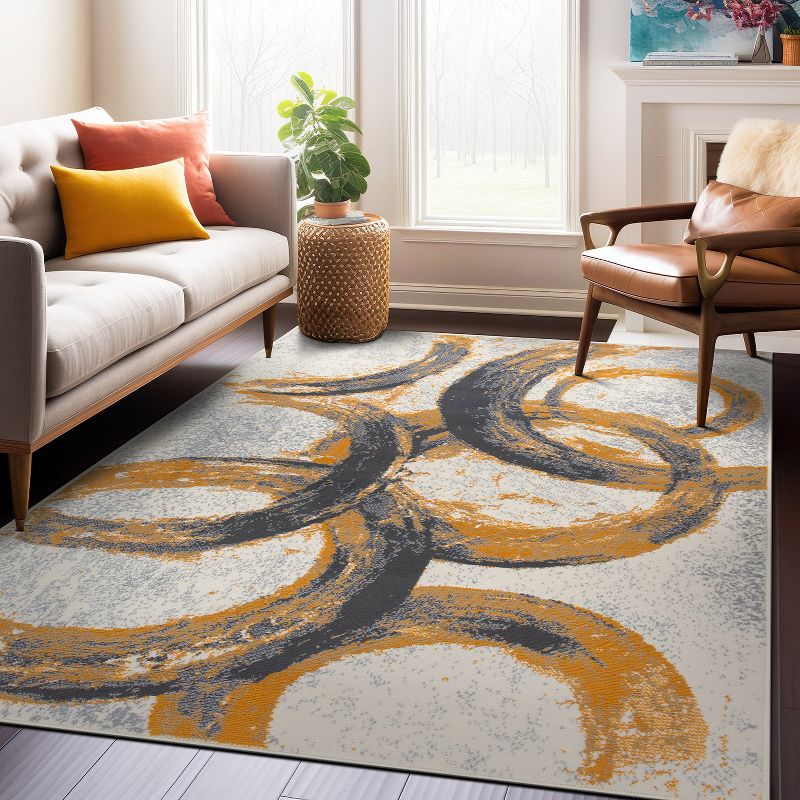 World Rug Gallery Contemporary Abstract Circles Area Rug, 2 of 12