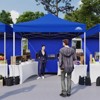 EAGLE PEAK 10x10 Heavy Duty Pop up Commercial Canopy Tent with One Removable Sidewall and Roller Bag, Blue - 2 of 4