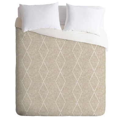 Twin/Twin XL Little Arrow Design Co Geometric Boho Diamonds Duvet Set Beige - Deny Designs