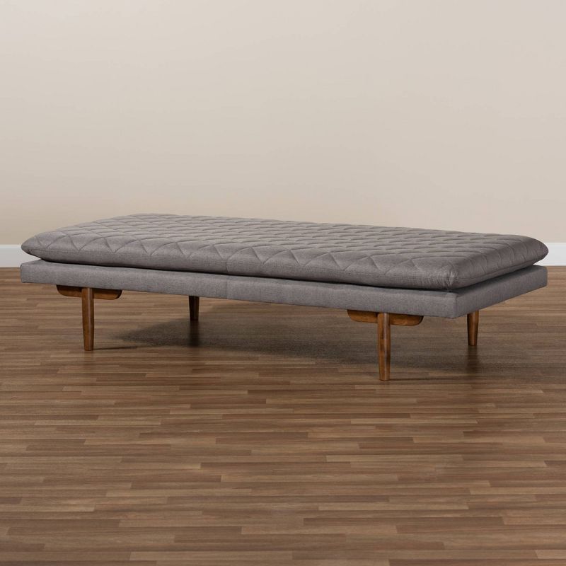 Twin Marit Upholstered Wood Daybed Gray/Walnut - Baxton Studio, 6 of 10