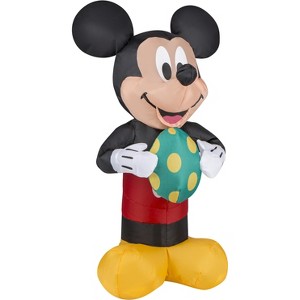 Gemmy Airdorable Airblown Inflatable Easter Mickey Mouse w/Egg Disney, 1.5 ft Tall, Black - 1 of 3