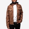 X RAY Mens Lightweight Motorcycle PU Leather Jacket With Faux Shearing Lining - 3 of 4
