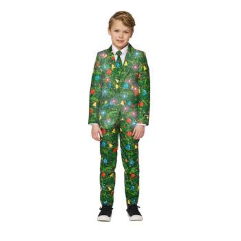 Suitmeister Boys Christmas Suit - Christmas Green Tree Light Up - Green