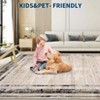 Washable Modern Bordered Rug Non Slip Low Pile Rug Soft Throw Floor Cover Foldable Indoor Carpet for Living Room Bedroom Playroom Nursery - 4 of 4