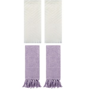 REGALWOVEN 4 Packs Cotton Soft and Absorbent Bathroom Turkish Hand Towels with tassel - 1 of 4