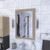 SEVOBAL Wall Mirror Wave Sandblasted Borders Rectangle Mirrors Wall HD Reflection Large Mirror Big Mirror Bedroom Bathroom, Beige, 19.76"*27.56"*1.54" - 2 of 4