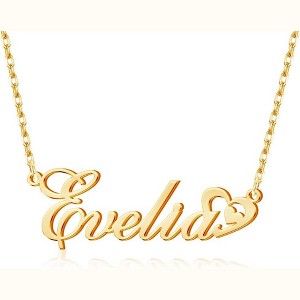 Personalized Name Necklace Sterling Silver Custom Jewelry Gift for Women Heart Name Necklace 4-Gold - 1 of 4