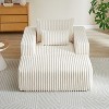 CENGHU Corduroy Upholstered Sofa Couch, Bean Bag Chair, Sponge Sectional Sofa Lounge Chair with Ottoman, Single Sofa Sleeper Chair - 3 of 4