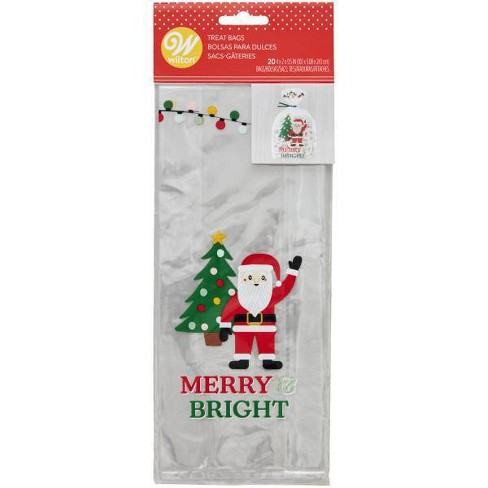 Collections Etc Sparkling Sequin Santa Gift Sack-style Treat Bags - Set Of  6 Red : Target