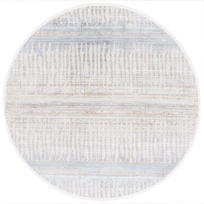Mila MIL234 Power Loomed Indoor Area Rug - Beige/Blue - 6'7" Round- Safavieh