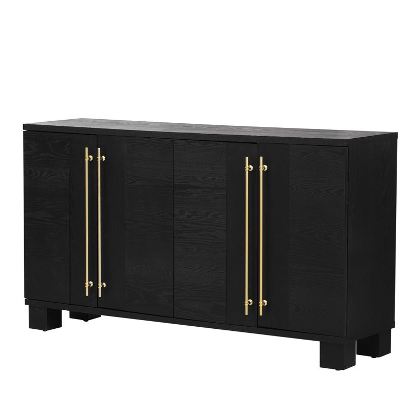 60" Traditional Style Sideboard, Storage Cabinet with Adjustable Shelves and Gold Handles 4M-ModernLuxe, 1 of 10