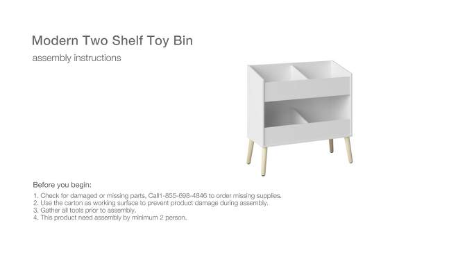 Modern Two Shelf Toy Kids&#39; Bin White - Pillowfort&#8482;, 2 of 13, play video