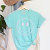 Simply Sage Market Women's Smiley Face Outline Puff Print Short Sleeve Garment Dyed Tee - 3 of 4