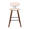 28.5" Fox Mid-Century Bar Height Barstool Faux Leather with Brushed Wood - Armen Living - 3 of 4