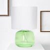 Creekwood Home Round Modern Glass Accent Table Lamp Green White Shade - 4 of 4