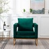 CAVINAS Contemporary Accent Chair, Upholstered Arm Chair with Gold-tone Metal Frame - 4 of 4
