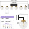 POWLIG 45.28-in 6-Light Black&Gold Bathroom Light Fixtures Over Mirror Vanity Lighting with Clear Glass Globe Shades - 4 of 4