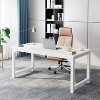 Vynxaria 63' Executive Desk, Large Modern Office Workstation with Thick Metal Frame, Sturdy Business Furniture for Home/Office - 4 of 4