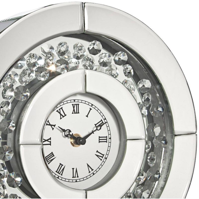 Dahlia Studios Claudyn 12" High Mirrored and Crystal Table Clock, 3 of 7