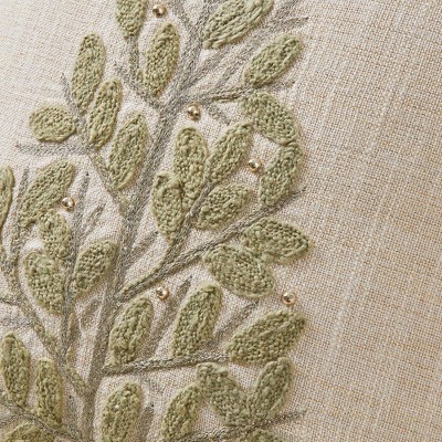 green embroidered tree