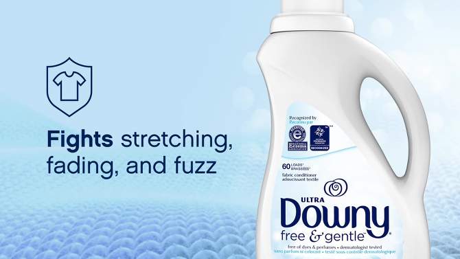 Downy Ultra Free & Gentle Liquid Fabric Conditioner - Unscented, 2 of 13, play video
