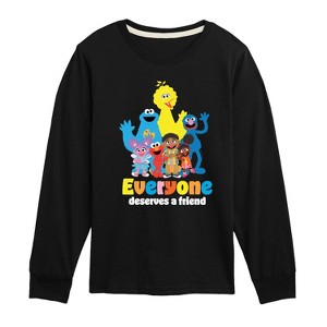 Boys' - Sesame Street - Everyone Deserves A Friend Long Sleeve Graphic T-Shirt - 1 of 3
