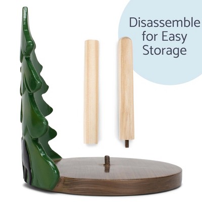 Forest Green and Black Resin and Wood Paper Towel Holder