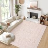 5'x7' Vintage Floral Low Pile Rug, Non-Slip Washable Runner with Reinforced Edges, Stain Resistant Foldable Floor Cover, Blue - 2 of 4