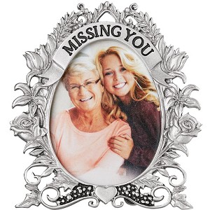 Collections Etc Missing You Christmas Tree Ornament and Tabletop Frame 3 X 3.5 X 3.5 Silver - 1 of 4