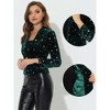 INSPIRE CHIC Women's Metallic Stars Printed Velvet 1 Button Business Office Crop Jacket - 2 of 4