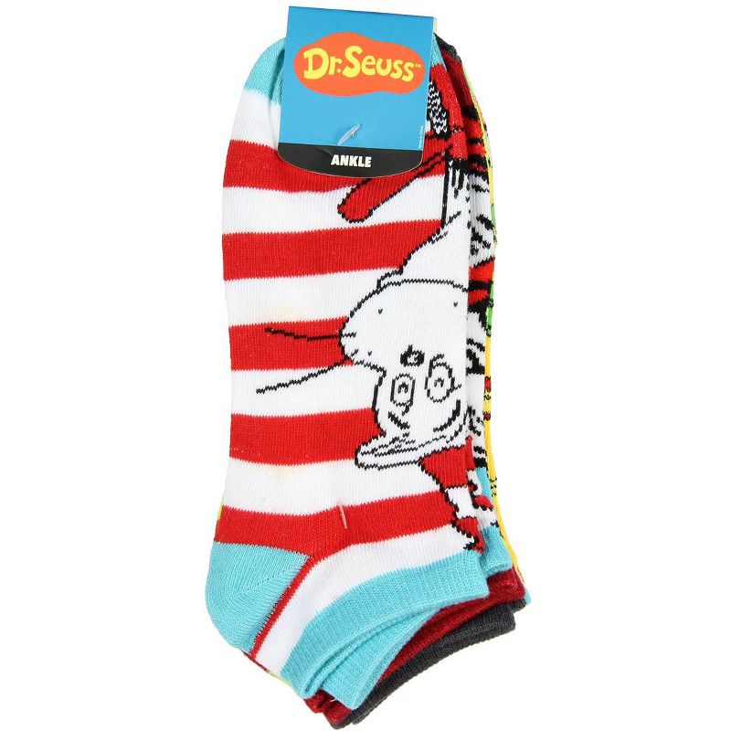 Dr. Seuss Socks Adult Book Character Designs 6 Pack Mix and Match Ankle Socks Multicoloured, 3 of 6