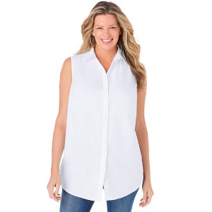 Woman Within Plus Size Perfect Sleeveless Shirt - 1 of 4