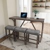 TiramisuBest 4-Piece Bar Table Set with Power Outlet,Industrial Dining Table & Chairs Set for Living Room, Dining Room, Game Room, Grey & Black - 4 of 4