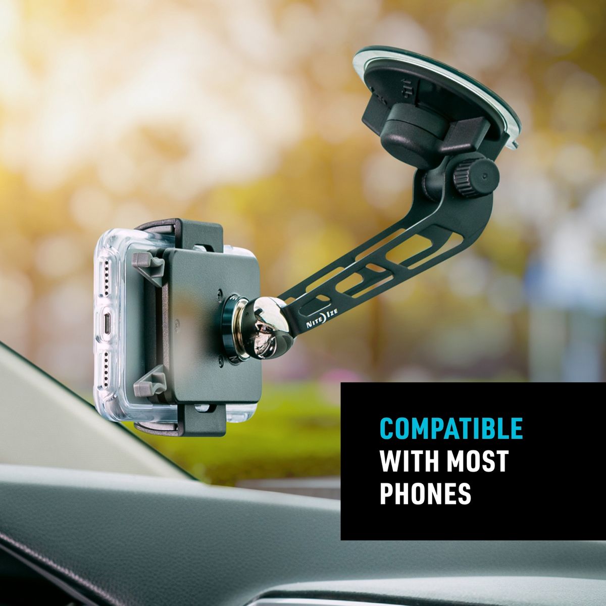Nite Ize Steelie Squeeze Windshield Kit - Magnetic, Sturdy Phone Holder with Universal Design - Compatible with Apple MagSafe iPhones and Accessories - thumbnail 4