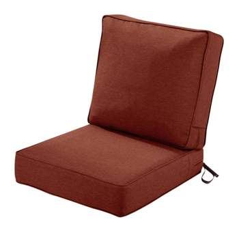 23" x 45" Montlake FadeSafe Patio Lounge Chair Cushion Set Heather Henna Red - Classic Accessories