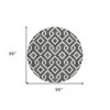 Black And Ivory Geometric Washable Indoor Outdoor Area Rug - 3 of 4