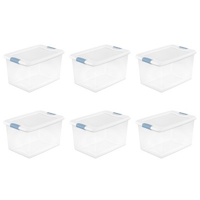 64 Quart Clear Plastic Stackable Storage Bins with Latching Lids