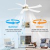 Airsurfer 52" Ceiling Fan with Light and Remote,3 Colors LED Light and Memory Function,6 Speeds Quiet Motor,5 Plywood Blades,5"/10" Downrods,White - 3 of 4