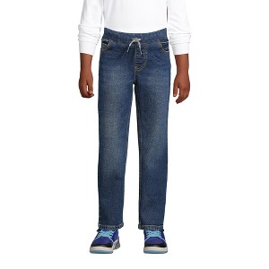 Lands' End Kids Iron Knee Stretch Pull On Jeans - 1 of 4