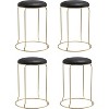 Kings Brand Furniture 4-Pack Stack Stools, Upholstered w/Metal Legs Backless Stackable  Bar and Counter Height Stool, Dining Room Kitchen Chairs - 3 of 4