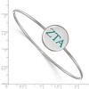 Black Bow Jewelry Sterling Silver Zeta Tau Alpha Greek Life Bangle Bracelet 7 Inch - 2 of 3
