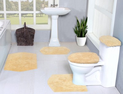 Waterford Collection Cotton Tufted Set of 5 Bath Rug Set - Home Weavers