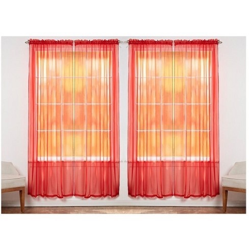 2 Piece Solid Colors Sheer Window Curtains/drape/panels/treatment size 55"x84" 