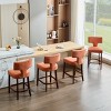 Set of 2 Upholstered Bar Stools,Farmhouse Bar Stools with Nailhead Trim and Wood Frame,Linen Dining Room Counter Height Bar Stools-Coolbibila - 3 of 4