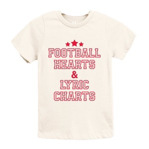Football Hearts & Lyric Charts - Kids Youth Short Sleeve Tee and Toddler Short Sleeve Tee - 1 of 3