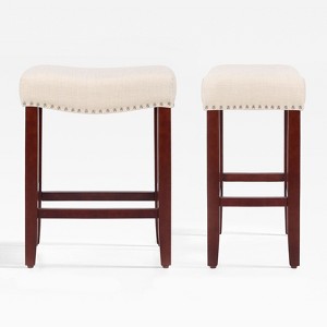 WestinTrends 24" Upholstered Saddle Seat Counter Stool - 1 of 4