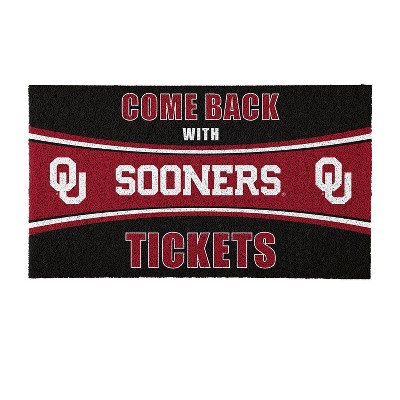 Evergreen Come Back with Tickets University of Oklahoma 28" x 16" Woven PVC Indoor Outdoor Doormat