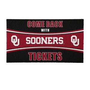 Evergreen Come Back with Tickets University of Oklahoma 28" x 16" Woven PVC Indoor Outdoor Doormat - 1 of 4
