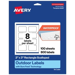 Avery Outdoor Waterproof Labels, 2" x 3" Rectangle Scalloped - 1 of 4